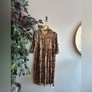 Vibrant Patterned Midi Dress